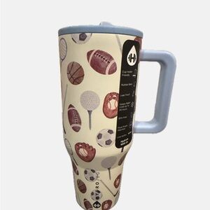 HydroJug Sports Design Mug - Cream and Light Blue